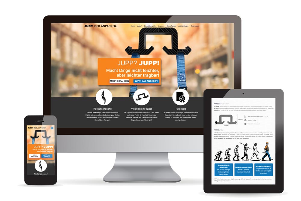 Webdesign, Logo & CI, Illustration JUPP! Der Anpacker.