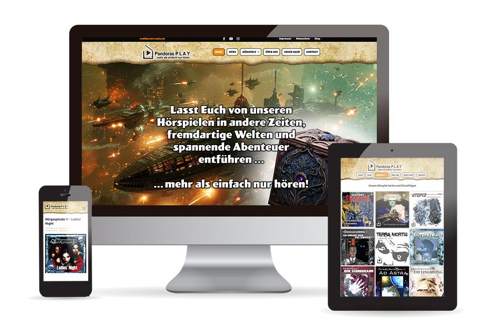 Webdesign, Illustration Pandoras PLAY