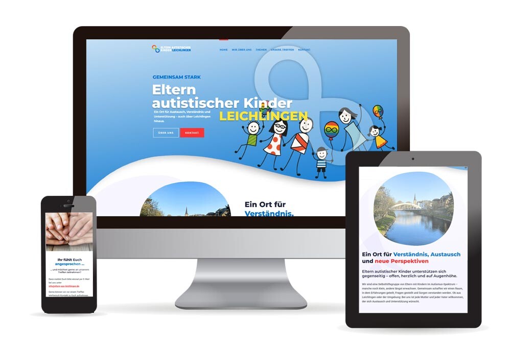 Webdesign, Illustration Eltern autistischer Kinder Leichlingen